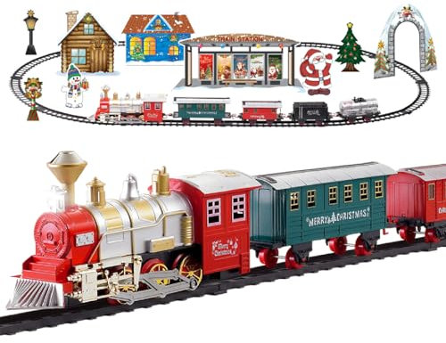 Christmas Workshop 81020 Deluxe Santa’s Express Delivery Christmas Train Set | 330CM Length Track | Realistic Sounds & Light | 26 Piece Set | Battery Operated