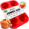 Walfos Silicone Texas Muffin Pan - 6 Cup Jumbo Cupcake Pan, Non-Stick Silicone, Just PoP Out! Perfect for Egg Muffin, Big Cupcake - BPA Free and Dishwasher Safe