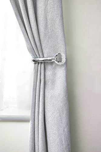 Emma Barclay, Crystal - Pair of Holdaback Tiebacks with End Finials in Chrome - 20cm