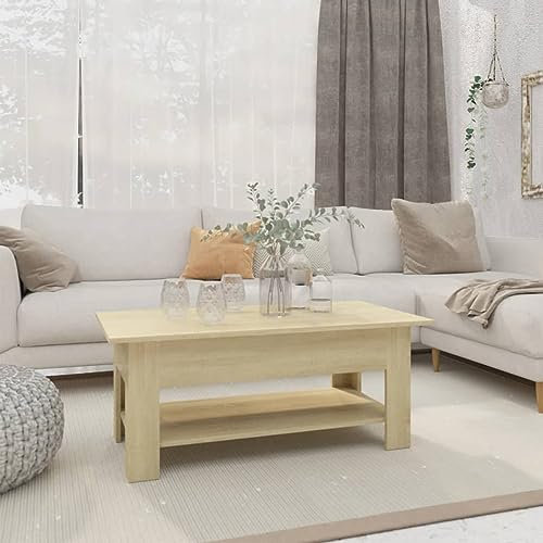 ARKEM Couchtisch Sonoma-Eiche 102x55x42 cm Holzwerkstoff Wohnzimmertisch Coutstische Wohnzimmer Tisch FüR Couch MöBel Tische 810256