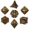 SIQUK 7 Stücke DND Würfel Set, Metall Würfel Spiel Polyedrische Würfel Hohles Spielwürfel Dungeons and Dragons Würfel für D&D MTG RPG（Antikes Gold）