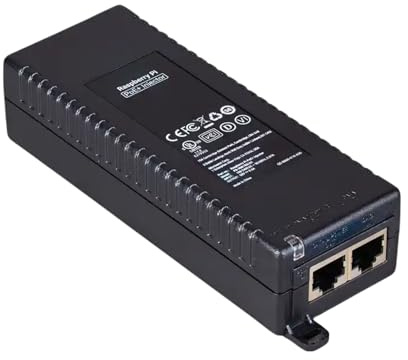 Pi Official PoE+ Injector - 30W Single-Port Injector, IEEE 802.3af/at, Gigabit Data, IEC Power Input, Compact Design
