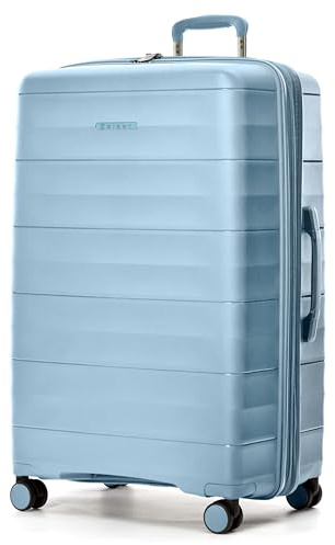 SISET Urban Wave Maleta de Viaje Grande (23Kg) Expandible (78x50x30/35cm), Fabricada en Polipropileno, 4 Ruedas Dobles y Cerradura Combinación TSA. (Grande XL), (127L), (4.4kg), (Azul Claro).