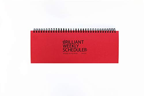 PAPERIAN Brilliant Weekly Scheduler - Wirebound Undated Weekly Planner Pad Scheduler (Red)