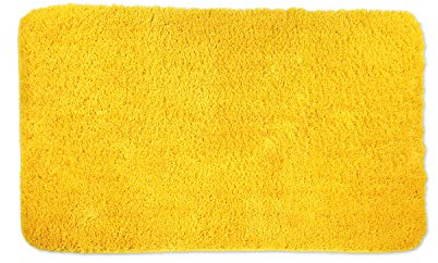 WohnDirect Badezimmerteppich 50x80 cm Gelb – Badematte Flauschig & rutschfest für Dusche & Badewanne, Saugstarker Badvorleger Mikrofaser, Waschbar & Fußbodenheizung