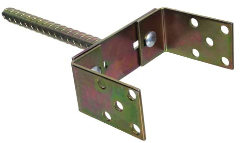 NAJDER Support Poteau en U, Pied de Poteau Fixation Bois, Ancrage en Béton, Socle Réglable 0-160 mm, Longueur de la Tige: 200 mm, Acier Galvanisé à Chaud, 5 Trous, Très Résistant