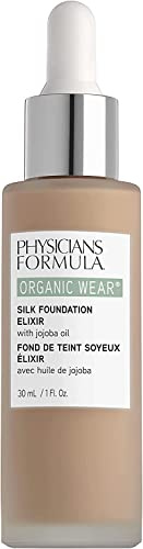 Physicians Formula, Organic Wear Silk Foundation Elixir, Fond de Teint Léger pour un Rendu Frais et Sain, avec Huile de Jojoba, Aloe Vera, Huile de Coco et Fleur de Cactus Botanique, Végan, Clair