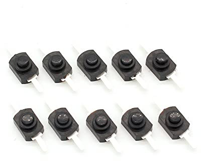 10pcs 30V 1A Noir Mini bouton-poussoir interrupteur pour la torche électrique