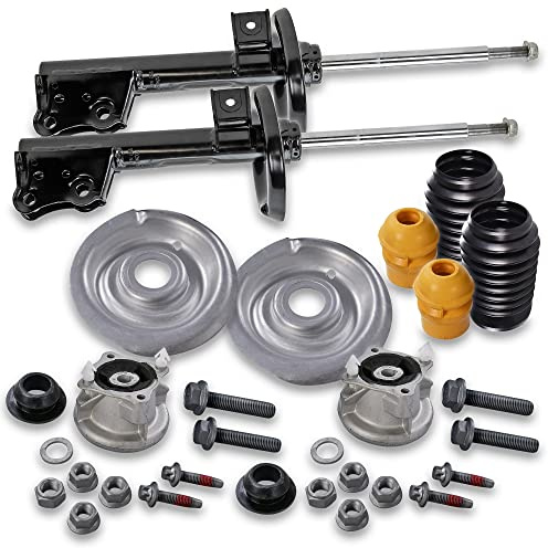 BESTPRICE 2x Gasdruck Stoßdämpfer Vorne Federbein Zweirohr inkl. Domlager & Staubschutzsatz, Kompatibel mit MERCEDES-BENZ A-KLASSE (W168)