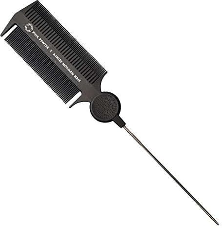 Pink Pewter/Ashlee Norman Triple Threat Carbon Fibre Rat Tail Fibre Tease, Weave, and Lock Styling Comb for Highlighting, Babylights, Teasing, Sectioning, and Balayage (Black 11) #5