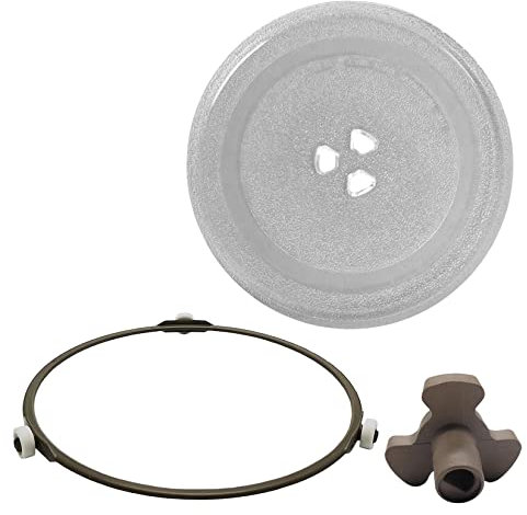 WORDFUN 10“ 12.4”Microwave Plate Replacement, Compatible Universa Microwave Glass Plate, Microwave Turntable Round Tray Replaces, Microwave Oven Tray, Not Easy To Tilt