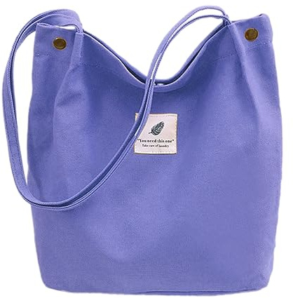 oukesin Bolso de lona para mujer bolso de hombro de gran capacidad turismo informal (Púrpura)