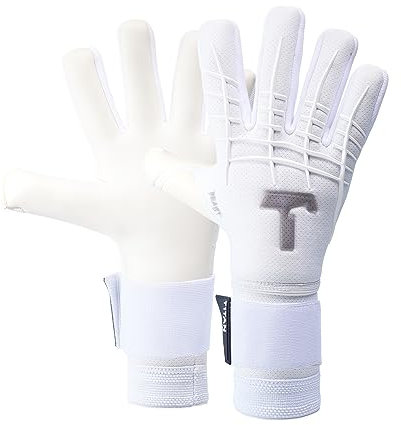 T1TAN White Beast 3.0 - Torwarthandschuhe mit Fingerschutz - Fußballhandschuhe für Jugendliche & Erwachsene, Unisex - Negative Cut und 4mm Gecko Grip - Gr. 8