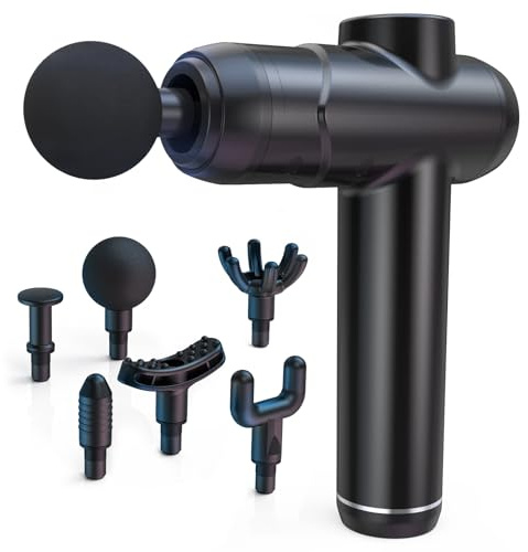 Massage Gun, Deep Tissue Muscle Back Massage for Athletes Pain Relief, Percussion Massager with 6 Massages Heads & 99 Speed Fathers Birthday Day Gifts