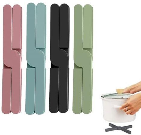 Set di 4 sottopentola in silicone spesso e pieghevole, resistenti al calore ed estensibili