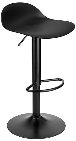 Baroni Home Barhocker mit Verstellbarer Höhe, Barstuhl mit kratzfester Boden und Fußablage, Tresenhocker für Küche, Restaurant und Bar, 41x40x64-86 cm, 1 Stück, Schwarz