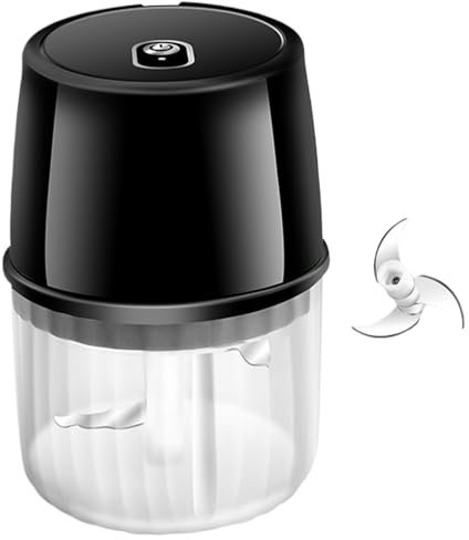 Pastoralist Electric Garlic Chopper USB Rechargeable Mini Chopper 250ML Mini Food Processor Low Noise Garlic Mincer with Divided Cover for Chopping Ginger, Herbs, Chili, Meat Black Garlic Chopper
