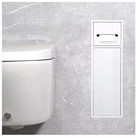 Porta rotolo per carta igienica in acciaio inossidabile con ripiano di stoccaggio per nicchia da bagno per spazzola - Mensola da incasso a parete per bagno hotel