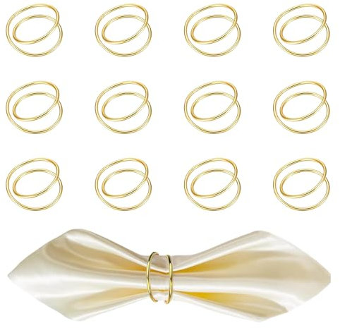 Cosmeria Goldene Serviettenringe - Hochwertige Metall Serviettenhalter Für Weihnachten, Hochzeiten Und Festliche Tischdekoration, 12 Stück