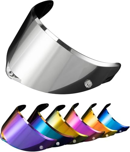 PSLER Helm Visier Verspiegelt für AGV Pista GP RR Pista GPR CORSA-R RACE 3 RACE 2,Helmvisier Getöntes Visier Motorradhelm Zubehör Ersatz(Silber-Spiegeln)