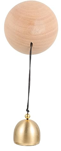 HOMSFOU Timbre de madera para puerta de comerciante, campanilla de viento colgante decorativa para apertura de puerta, uso en interiores y exteriores, material natural, diseño creativo, decoración del