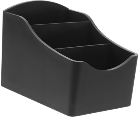 BRIGHTFUFU Organizador de Sobres para Azúcar y Café con Compartimentos Múltiples Caja de Almacenamiento para Bolsitas de Té y Condimentos Diseño Minimalista Abs Negro para Escritorio y