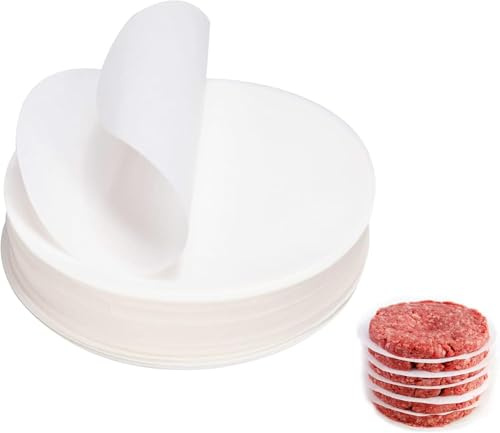 1000 pezzi Carta per Hamburger Antiaderente,Carta da Forno,Fogli Separatori per Hamburger Polpette Rotondi,Diametro 11 cm Cerata per Arrostire Fodera Pergamena