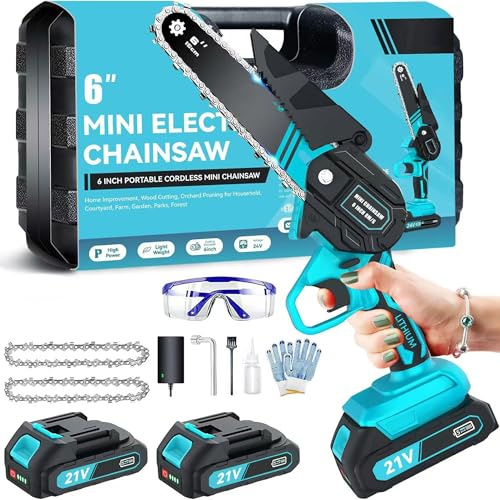 Mini Motosierra De 6 Pulgadas, Motosierra Eléctrica Portátil Mejorada Sin Cable, Pequeña De Mano Para Podar árboles Y Cortar Madera, Jardín, Patio
