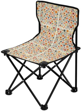 FRODOTGV Höstblommor påskliljor Zinnia daglilja vit kompakt campingstol ultralätt bärbara stolar för vuxna inkluderar bärväska vandringsstol för gräsmatta gräsmatta