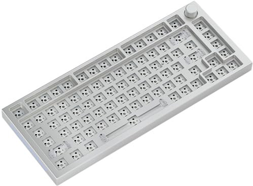 Glorious Gaming GMMK Pro 75% Barebones (Solo Carcasa) - Teclado Gaming mecánico Modular, TKL, Carcasa de 1,5 kg, RGB, Personalizable, switches de 5 Pines, distribuciones Americano/ANSI - Blanco