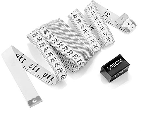 WINTAPE SchneidermaßBand for Sewing Weiches Doppelmaßband 300 cm / 120 Zoll Maßband mit Knopf, Körper- und Umfangsmaßband für Schneider, Handwerker und Haushalte