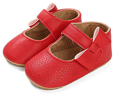 LACOFIA Baby flicka ballerina småbarn rosett prinsessa skor baby halkfria babyskor