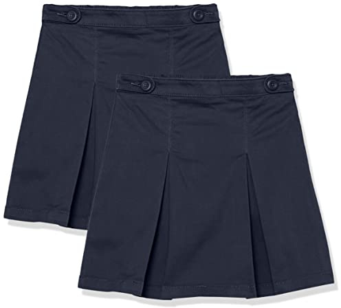 Amazon Essentials Gonne Pantalone Uniformi Bambine e Ragazze, Pacco da 2, Blu Marino, 9 Anni Slim