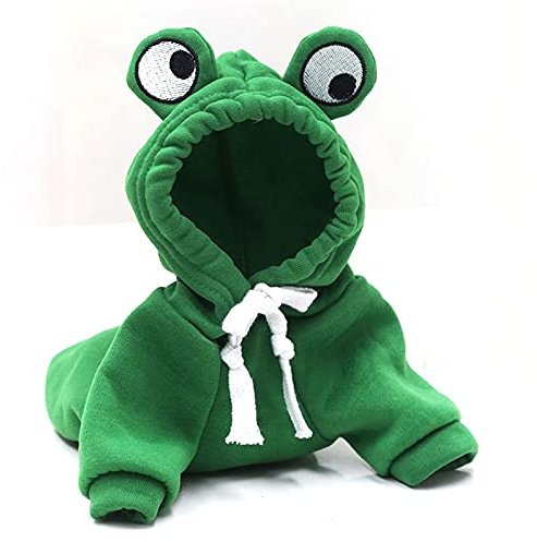 Warm Dog Winter Clothes Cute Fruit Dog Coat Hoodies Fleece Pet Dogs Costume Jacket for French Bulldog Chihuahua Ropa para Perro(Green,M)