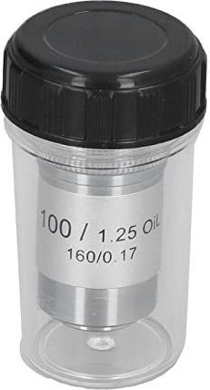 Objectif de Microscope achromatique 100X lentille de Microscope haute puissance remplacement en laiton chromé lentille d'objectif pour l'expérience des étudiants