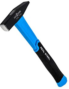 REAL STEEL Schlosserhammer, Fiberglasstiel Hammer mit TPR-Griff, Profi Werkzeug Hammer (300g)