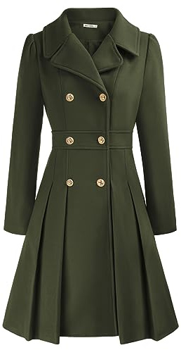 GRACE KARIN Donna Cappotto Elegante Coat in Lana Trench Doppiopetto/Cintura