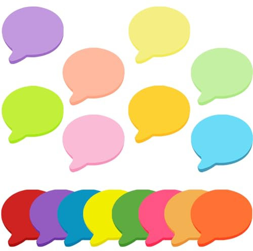 800 Feuilles Notes Autocollantes Couleur, 16 Couleurs Forme De Bulles Sticky Notes, 70 x 70 mm Feuilles Adhésives à écrire pour l'école, La Maison, Le Bureau, Souvenir