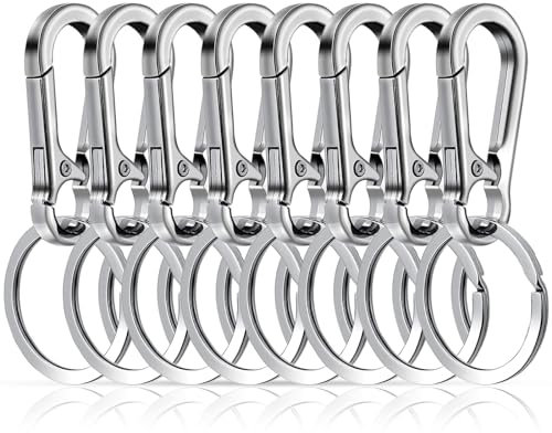 ATB-Foger 8 Stück Metall Schlüsselanhänger Karabiner Schlüsselanhänger Aus Zinklegierung Schlüsselringe Clips Abnehmbare Karabinerhaken Schlüsselringe mit Karabiner für Herren und Damen