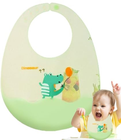 Silikon-Lätzchen,Silikon-Lätzchen | Verstellbare Lätzchen mit Cartoon-Tier-Design | Unisex, spülmaschinenfest, robust, wiederverwendbar, verstellbarer Verschluss, wasserdichtes Silikon-Lätzchen mit Le