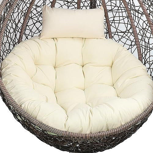 Hängande äggstol med nackstöd avtagbar och tvättbar inomhus/utomhus rund design diameter 105 cm Färg: B.