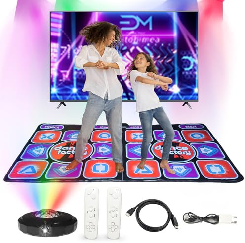 washrobots Doppel-Tanzmatte Elektronische Tanzmatte für TV mit Kamera Tanzmatte für Erwachsene Digitale Tanzspielmatte Geeignet für Familienfeiern/Geburtstag Kinder, Erwachse