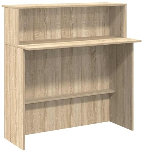 vidaXL Scrivania per Reception Rovere Sonoma 100x50x103,5 cm in Legno Massello