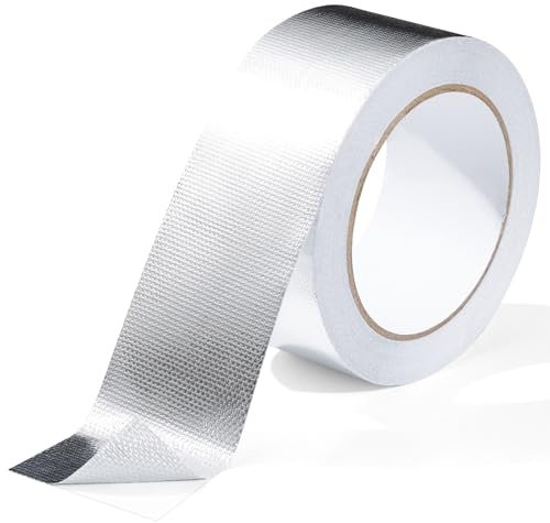 Nastro Adesivo Alluminio per Scudo Termico, Nastro Isolante Alte Temperature, Sigillante Impermeabile, Per Condotti Aria Calda e Fredda e Auto, 75 mm x 20 m