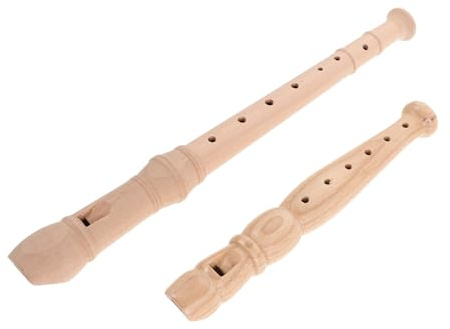 MOLUCKFU 2 pezzi Flauto in Legno Diteggiatura Tedesca e Inglese per Studenti e Principianti Strumento Musicale Portatile per Adulti