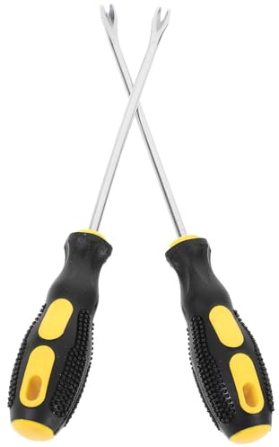 Toddmomy Arrache-Clou Manuel 15 CM en Acier Inoxydable 2 Pièces Tête en V Outil d'Extraction d'Ongles et Agrafes pour Tapisserie Ameublement et Travaux de Bureau