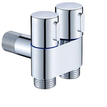 Válvula de control doble de ducha 1 en 2 salidas con material de acero inoxidable, antioxidante, resistente, controla dos salidas de agua convenientemente (plata)