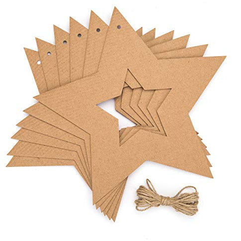 Baker Ross AV836 Couronnes en forme d'Etoile en Carton - Lot de 10, Base pour Couronne, Faites vos Propres Décorations, Loisirs Creatifs de Noel pour Enfants