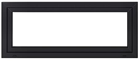 Komforta Fenêtre en plastique de qualité supérieure - Fenêtre de cave - Blanc/anthracite - 1200 x 400 mm (l x H) - Fenêtre de garage/abri de jardin - 120 x 40 cm (l x H) - Double vitrage - Fonction