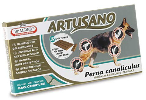 ARTUSANO© - Protezione articolare per cani | altamente efficace grazie all'estratto di conchiglia verde | pratica come lavagna da 200 g | aiuto rapido in caso di problemi articolari | Supporta il